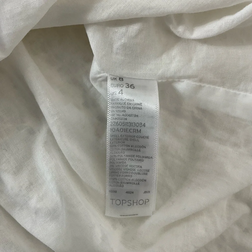 TopShop white sleeveless eyelet Lace Sleeveless short dress Women Size 4 - Picture 8 of 9